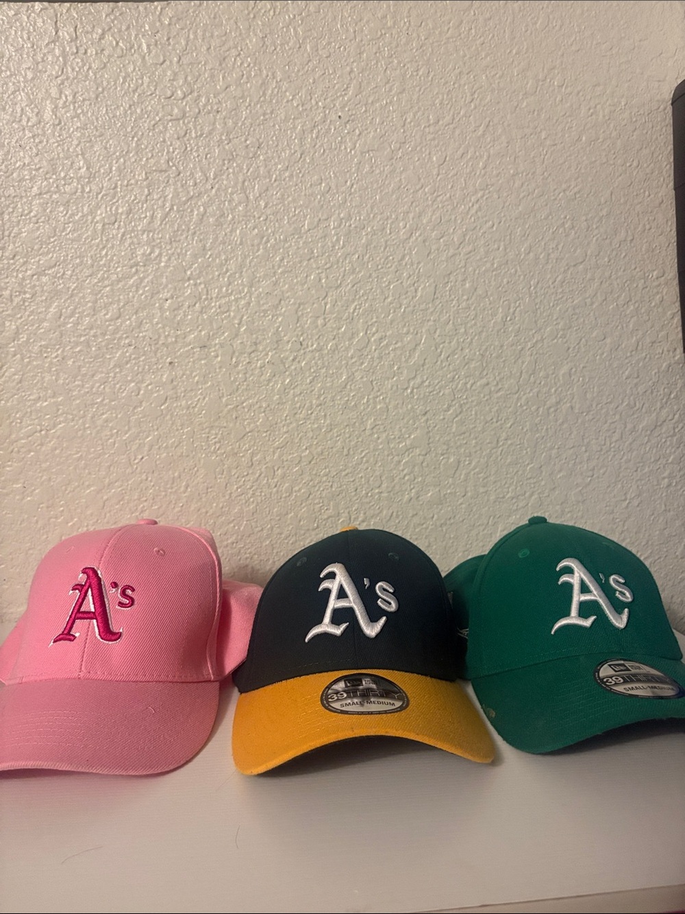 3 New Era men women Oakland A's Cap Set - Pink, Green & Yellow Brim